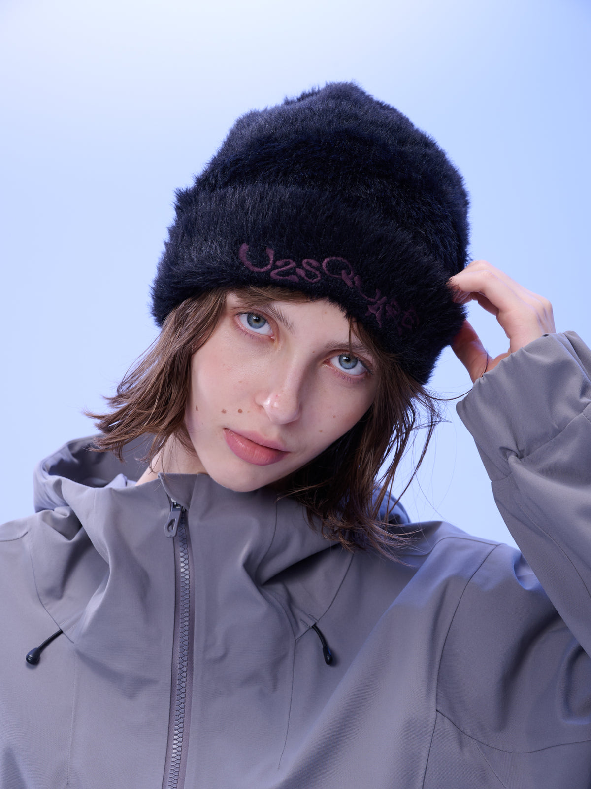 Black Fuzzy Cuff Beanie