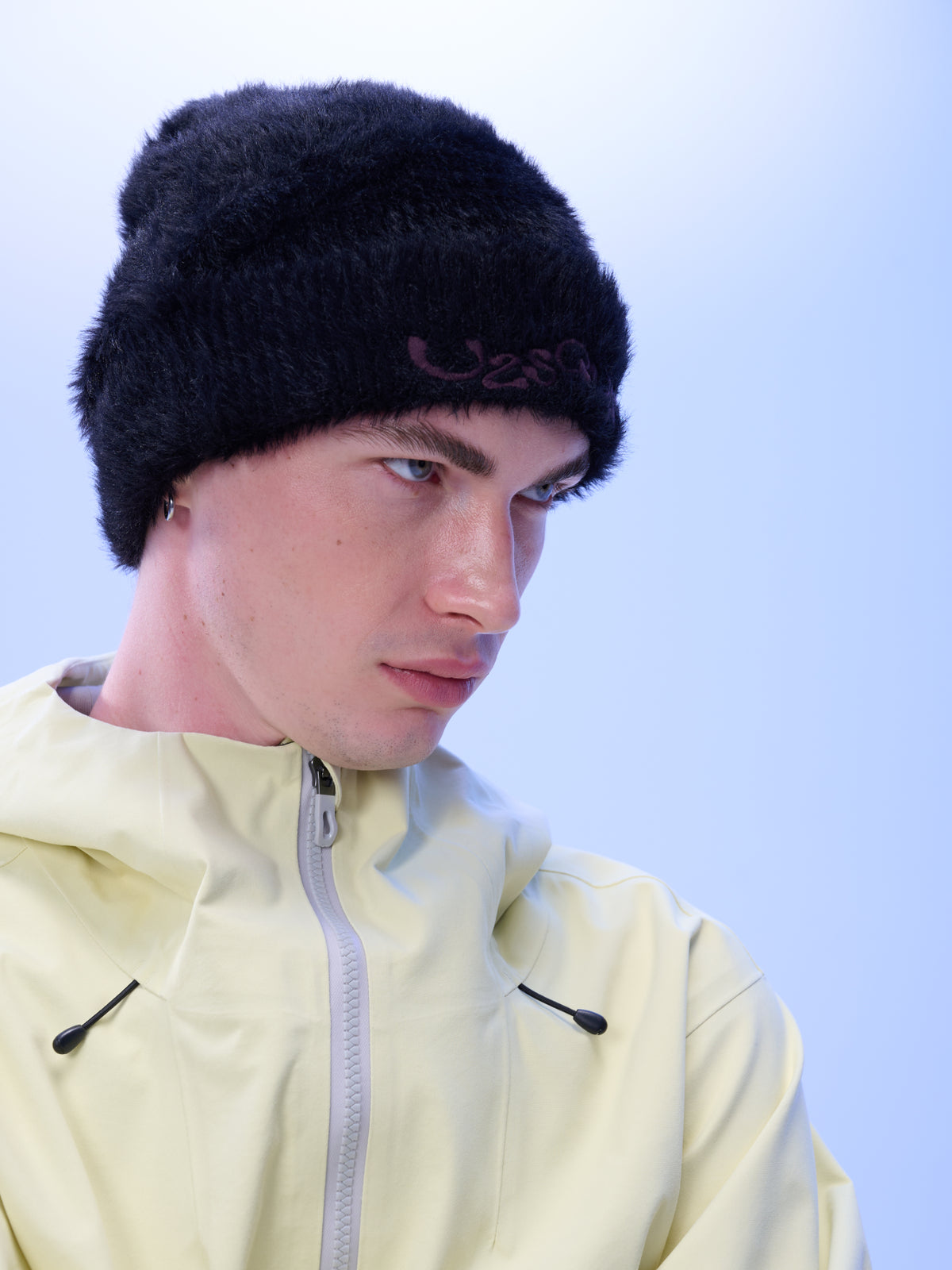 Black Fuzzy Cuff Beanie