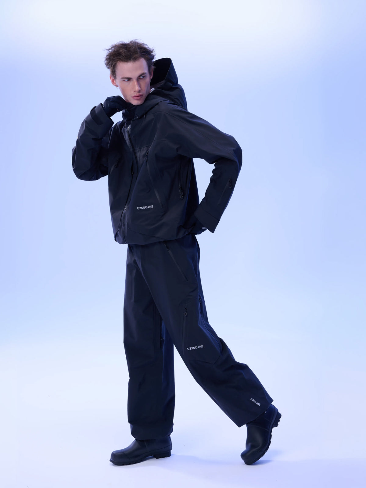 Men's FREERUSH Waterproof 3L Snowboard Jacket in Black