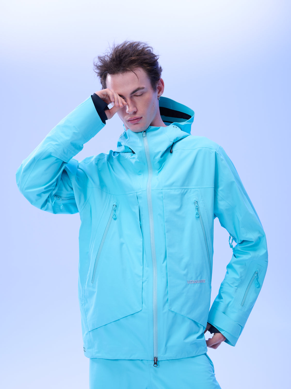 Men's FREERUSH Waterproof 3L Snowboard Jacket in Lake Blue