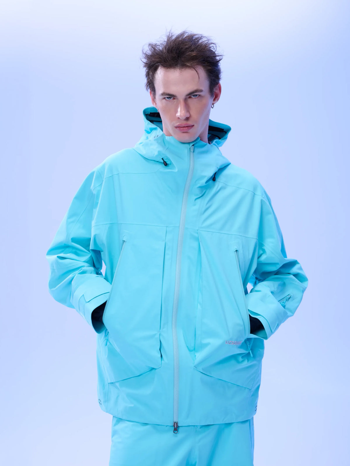 Men's FREERUSH Waterproof 3L Snowboard Jacket in Lake Blue