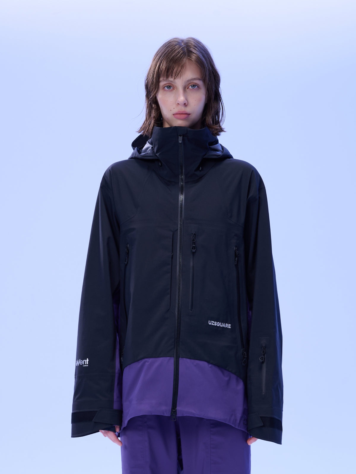 Women's TEAM 2.0 Waterproof 3L Snowboard Jacket — Black/Purple in Black/Purple