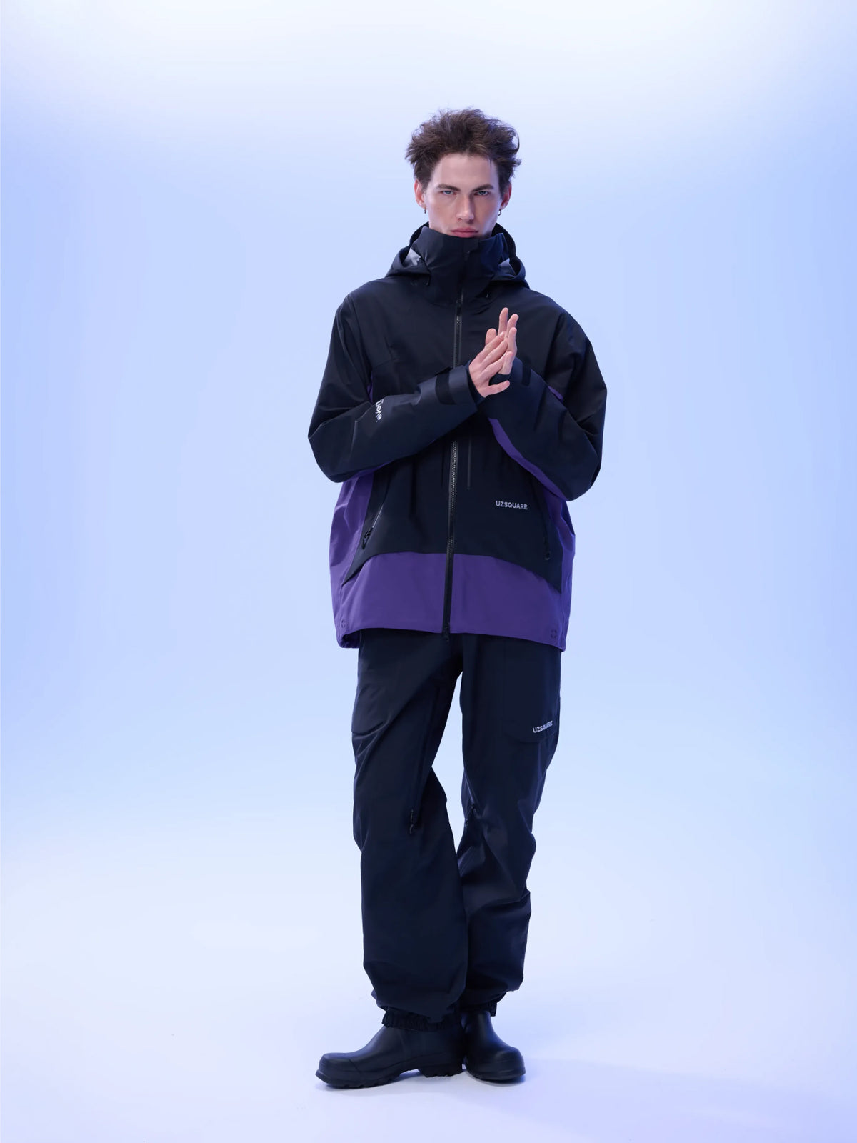 Men's TEAM 2.0 Waterproof 3L Snowboard Jacket — Black/Purple in Black/Purple