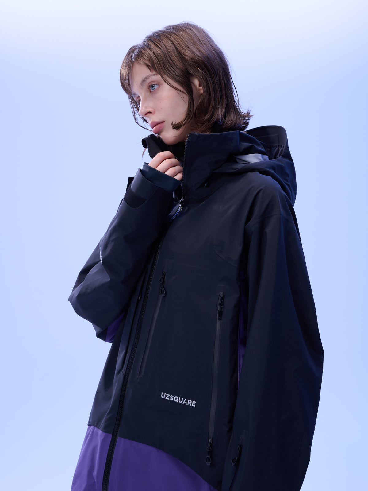 Women's TEAM 2.0 Waterproof 3L Snowboard Jacket — Black/Purple in Black/Purple