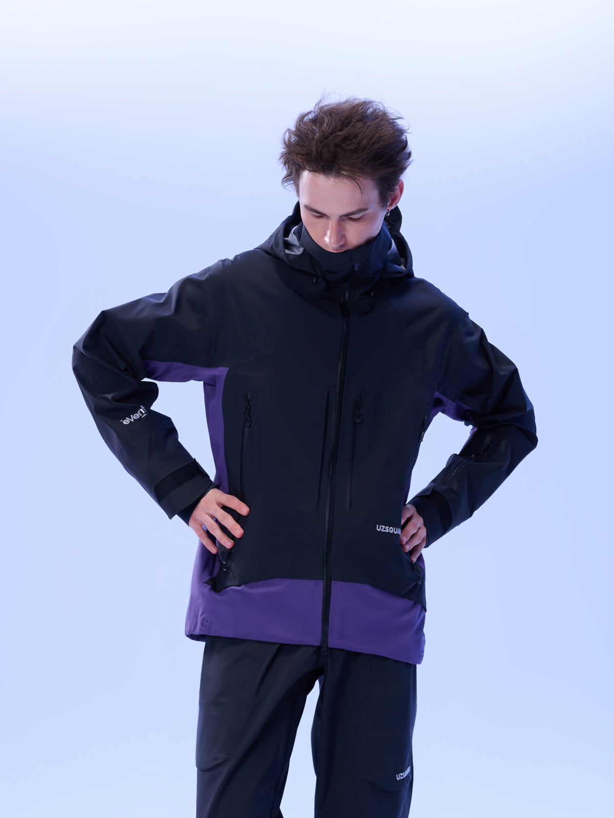 Men's TEAM 2.0 Waterproof 3L Snowboard Jacket — Black/Purple in Black/Purple