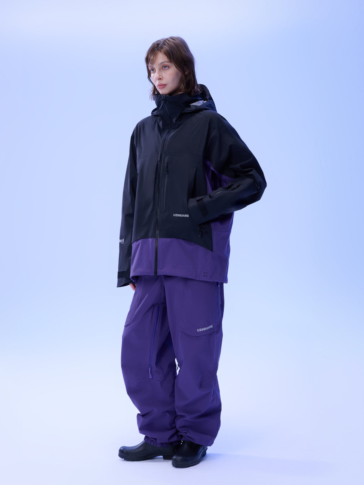 Women's TEAM 2.0 Waterproof 3L Snowboard Jacket — Black/Purple in Black/Purple