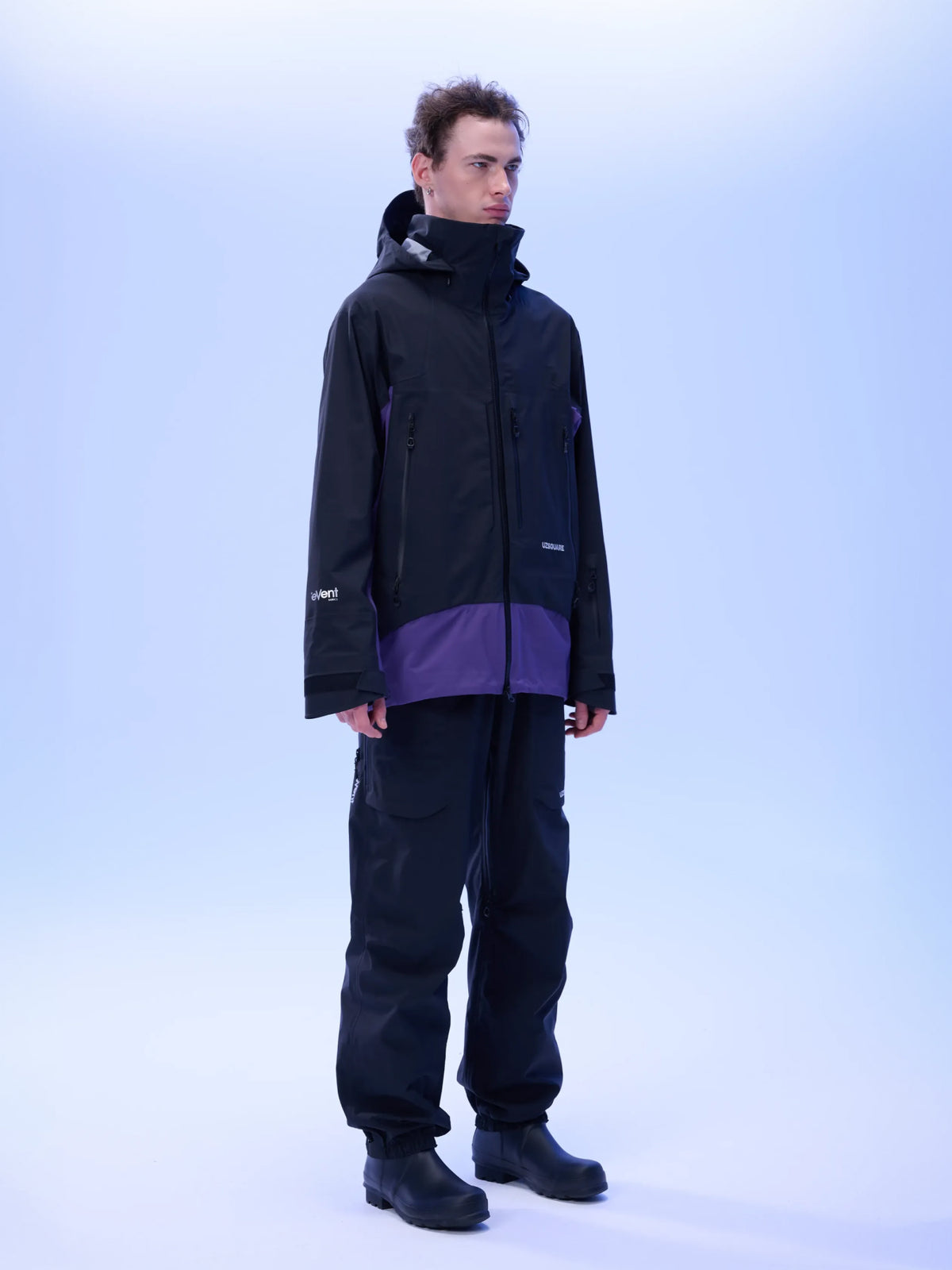 Men's TEAM 2.0 Waterproof 3L Snowboard Jacket — Black/Purple in Black/Purple