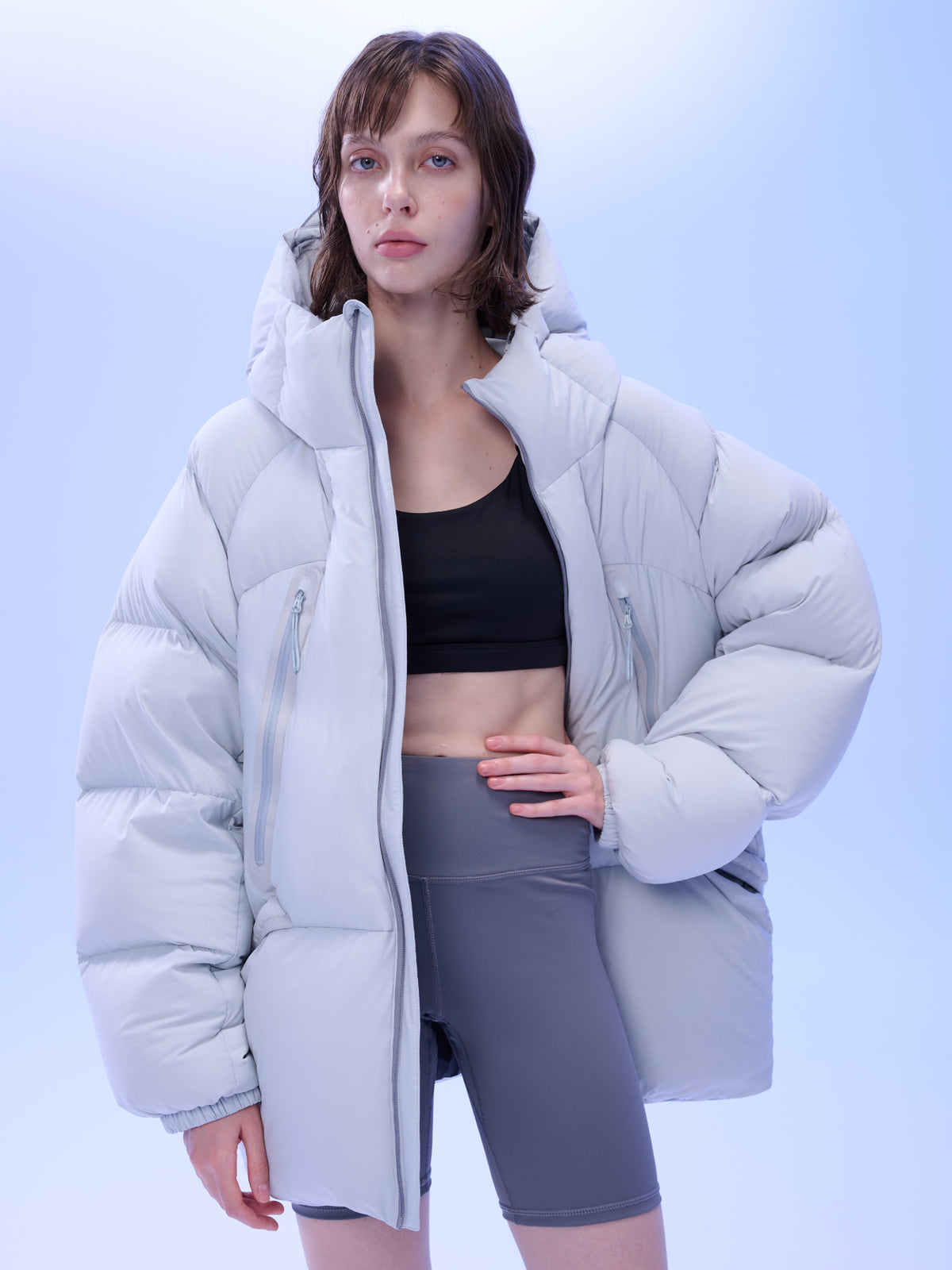 UZSQUARE Unisex Hooded Down Jacket