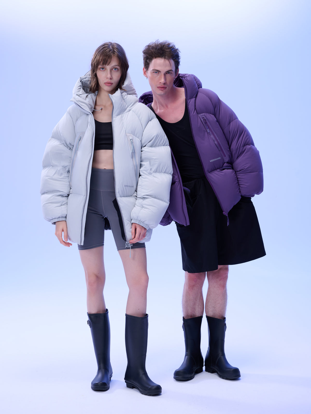 UZSQUARE Unisex Hooded Down Jacket