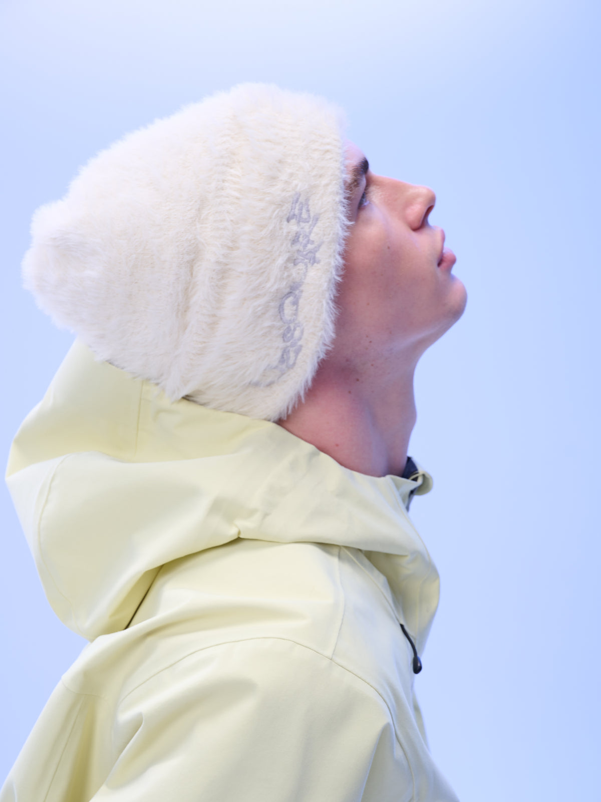 White Fuzzy Cuff Beanie