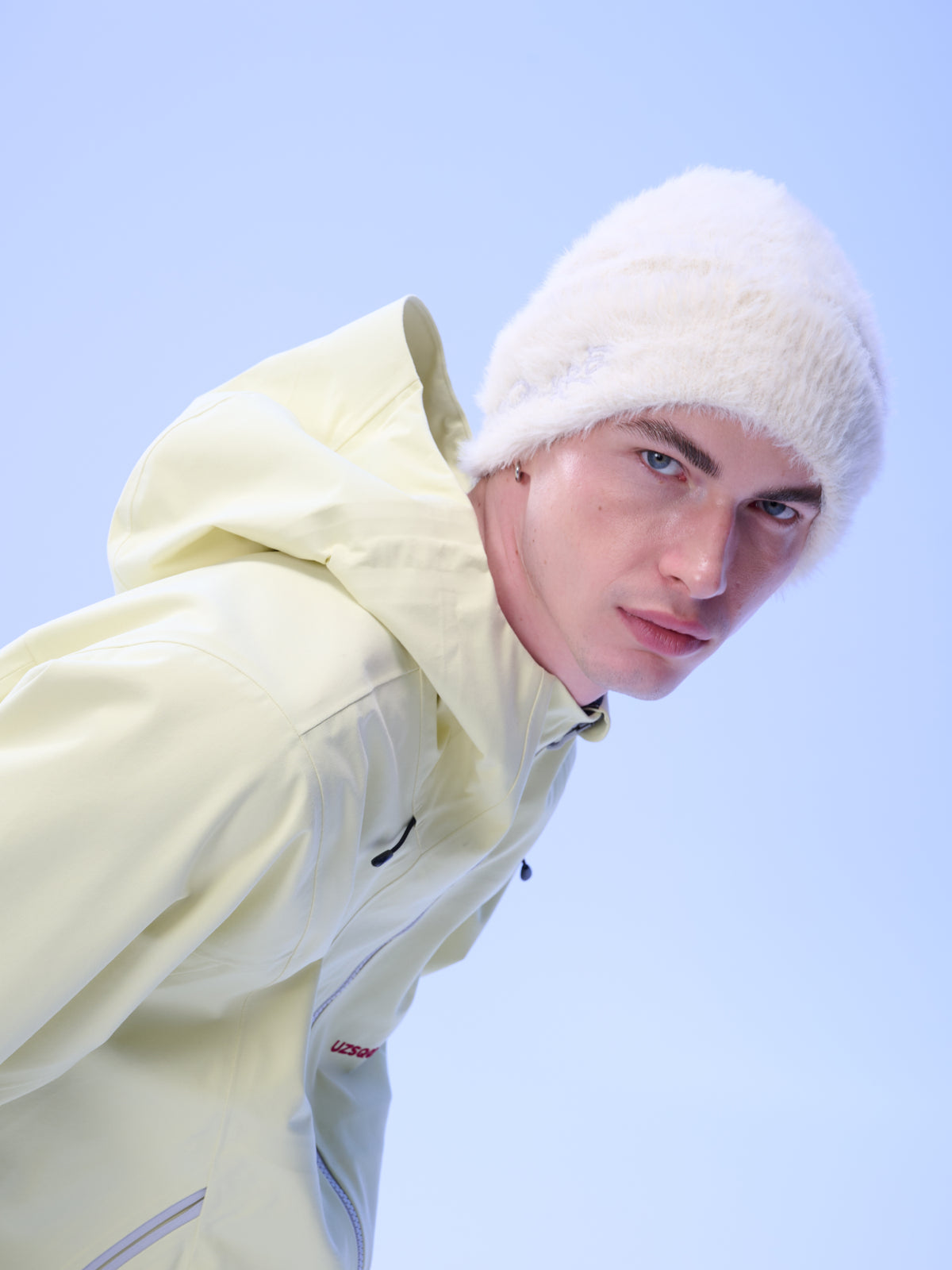 White Fuzzy Cuff Beanie
