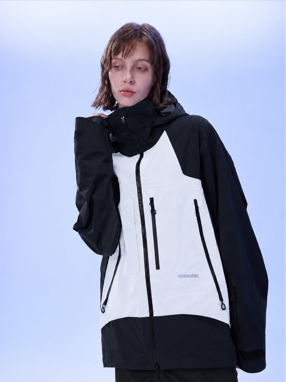 Women's TEAM 2.0 Waterproof 3L Snowboard Jacket — Black/White in Black/White