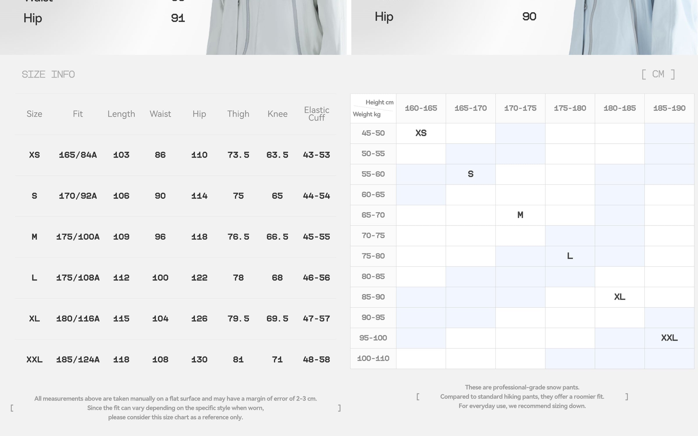 Size guide