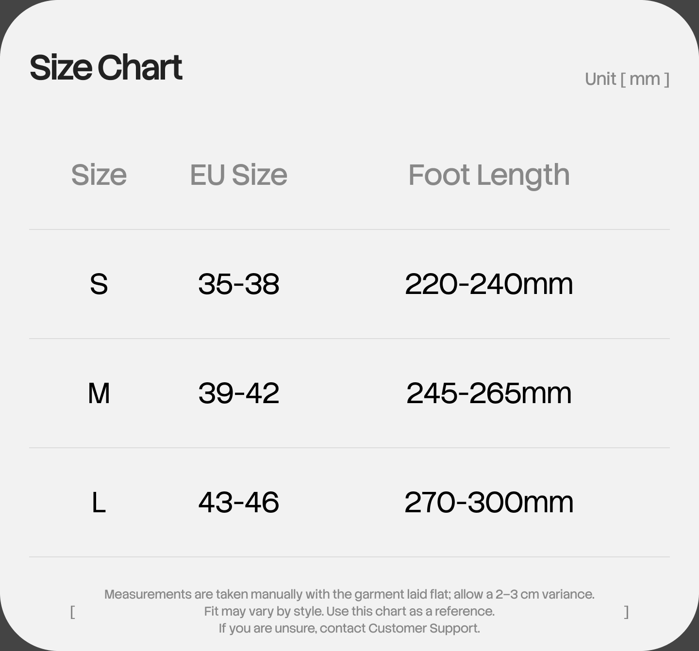Size guide