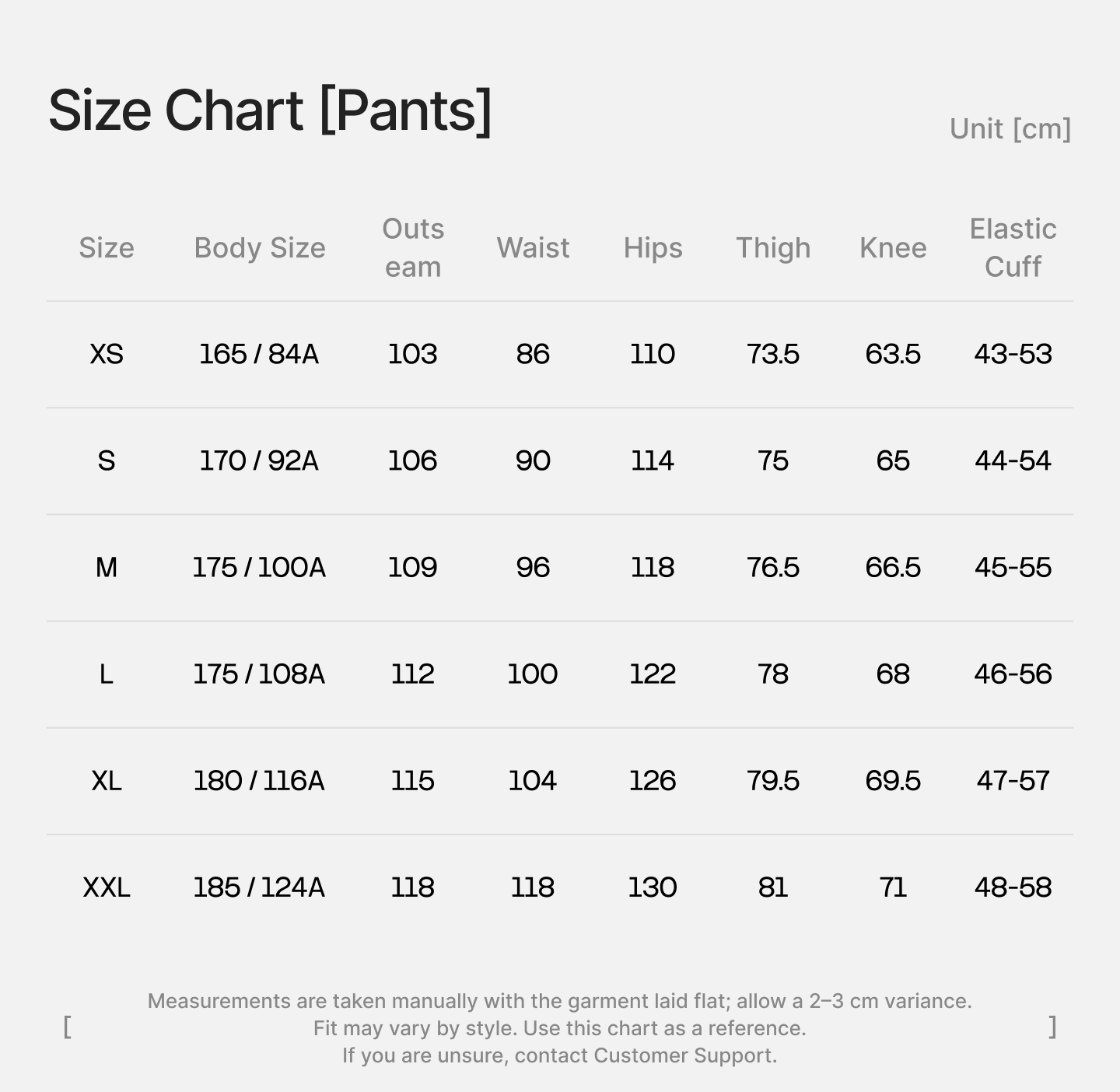 Size guide
