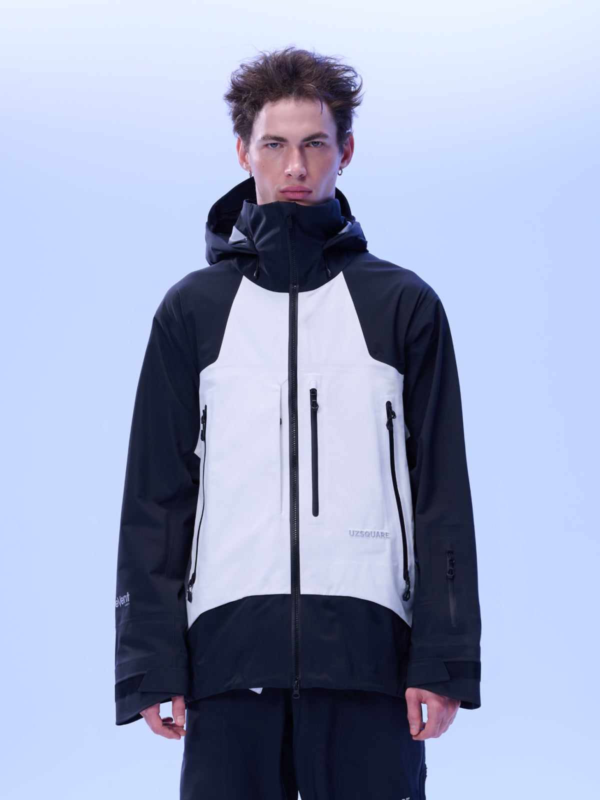 Men's TEAM 2.0 Waterproof 3L Snowboard Jacket — Black/White in Black/White
