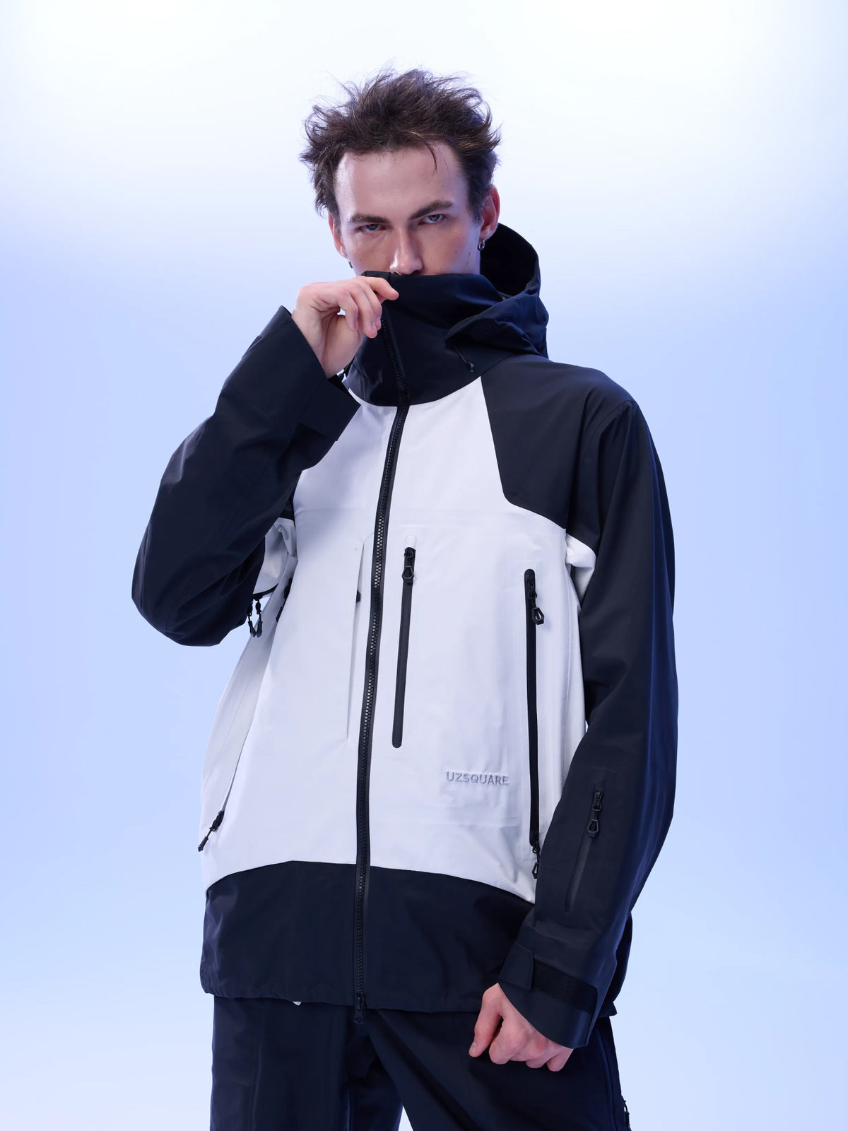 Men's TEAM 2.0 Waterproof 3L Snowboard Jacket — Black/White in Black/White