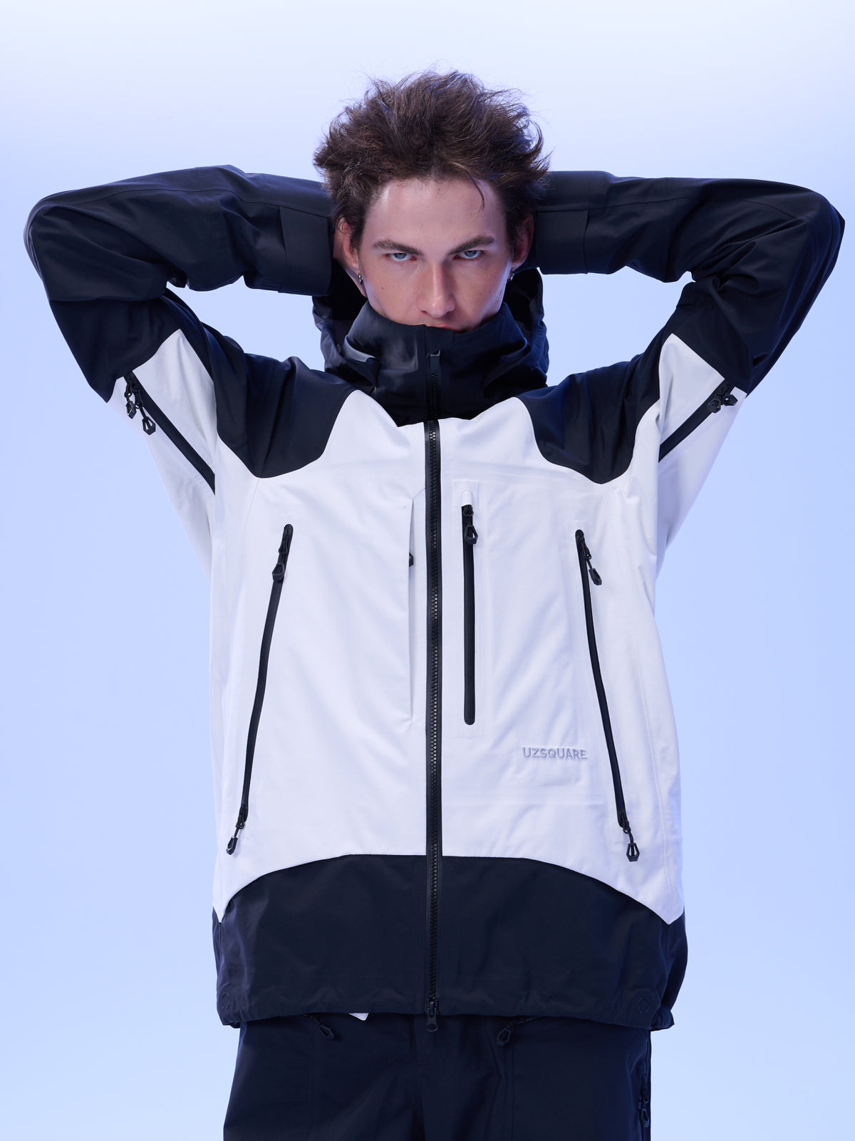 Men's TEAM 2.0 Waterproof 3L Snowboard Jacket — Black/White in Black/White