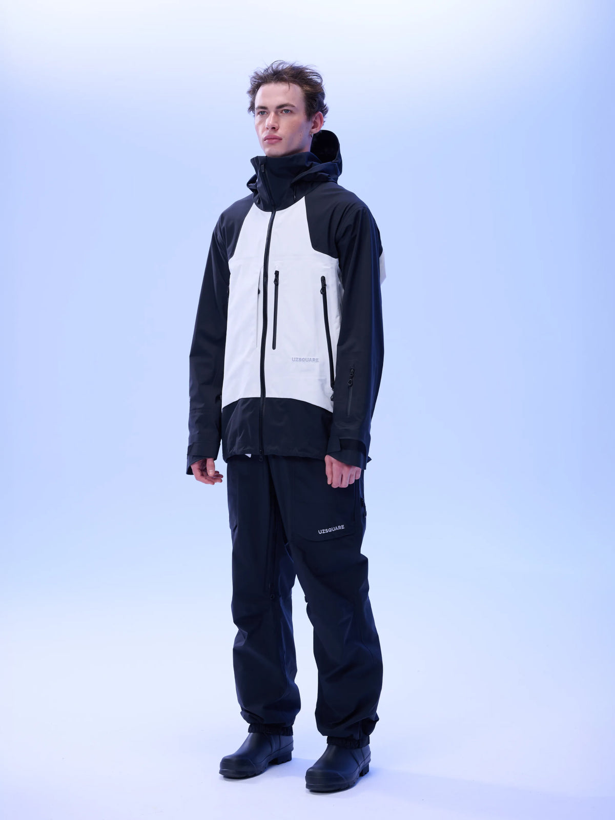 Men's TEAM 2.0 Waterproof 3L Snowboard Jacket — Black/White in Black/White