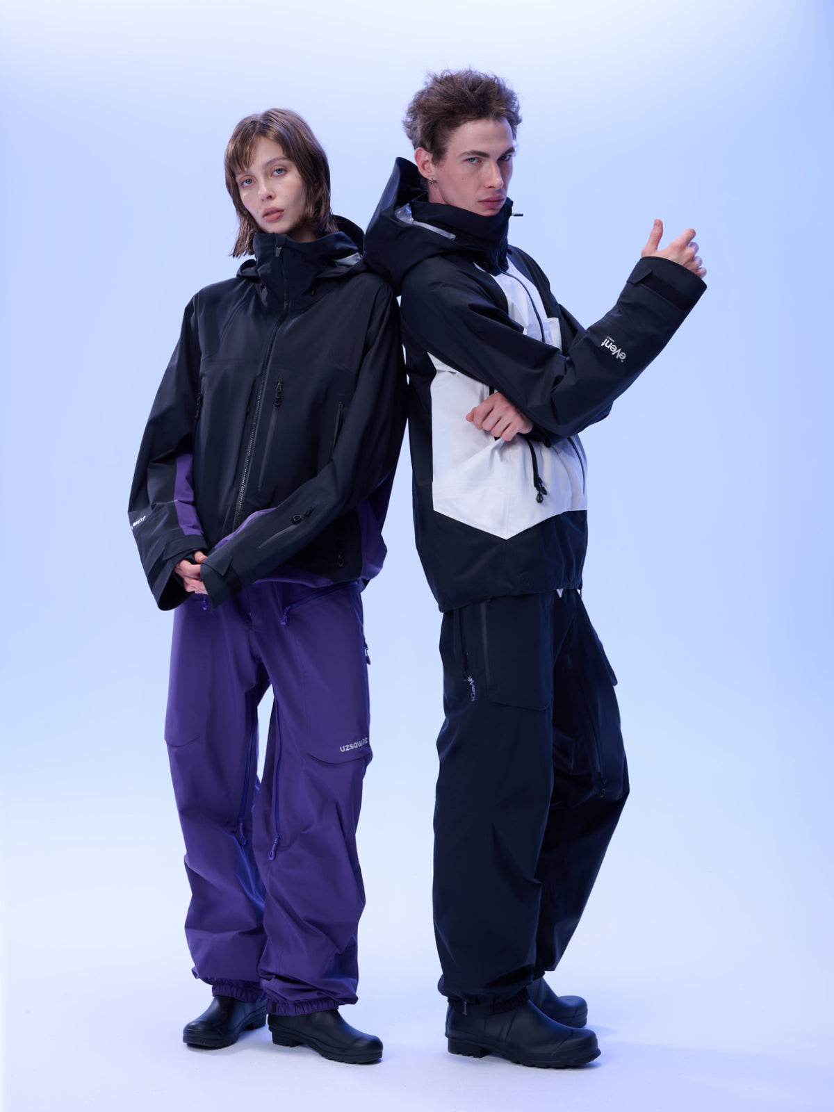 Men's TEAM 2.0 Waterproof 3L Snowboard Jacket — Black/White in Black/White