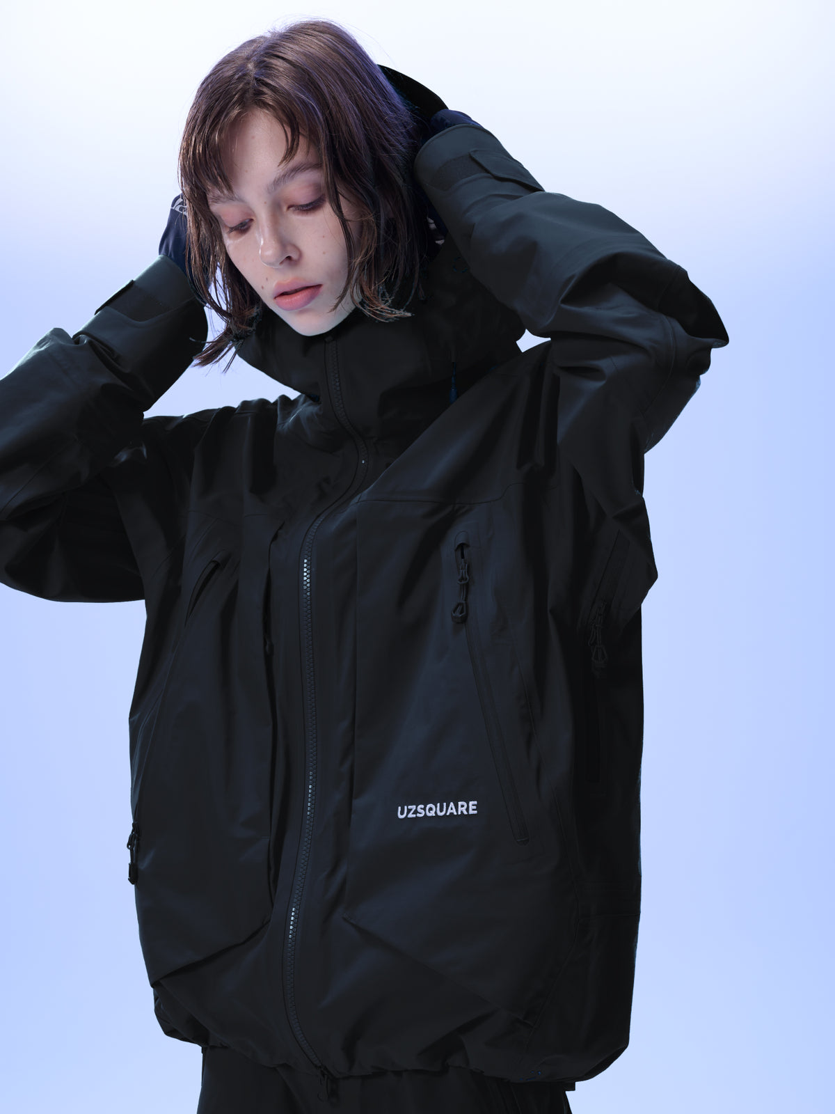 Women's FREERUSH Waterproof 3L Snowboard Jacket in Black